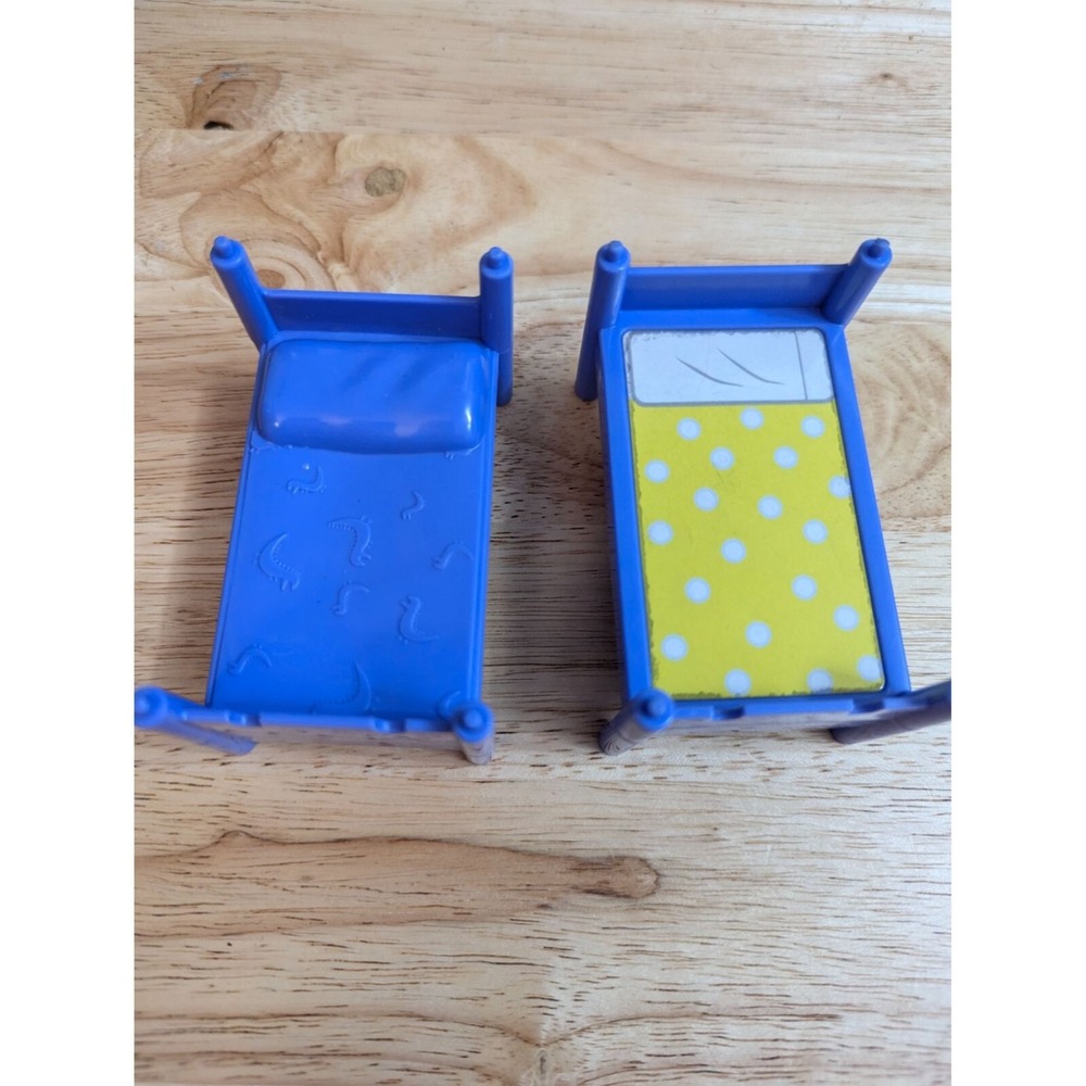 Peppa Pig Deluxe House Blue Bed stackable Toy Part Dollhouse Furniture Jazware